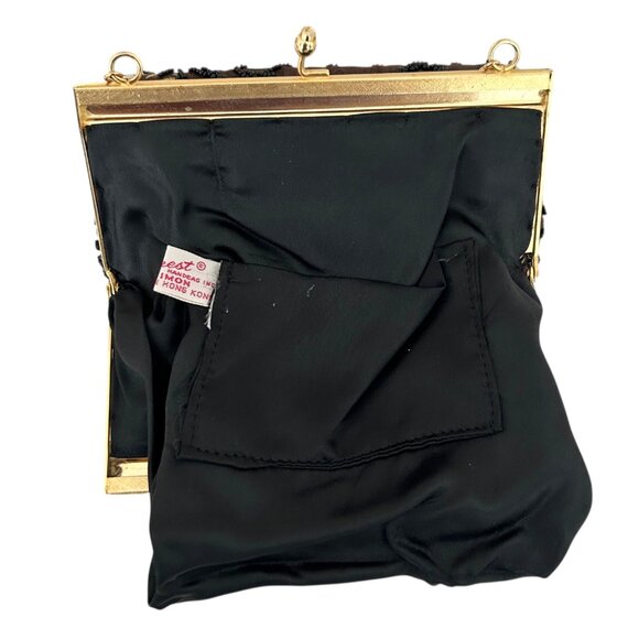 Mister Ernest Vintage Y2K Beaded Embroidered Gold Chain Handbag Purse - Picture 9 of 13